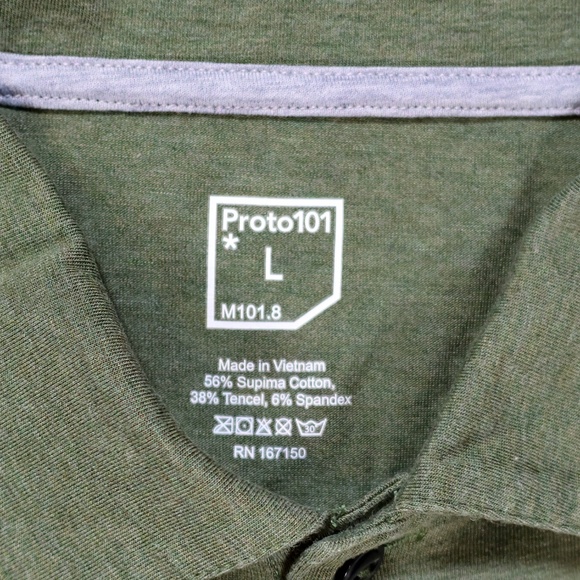 Proto101 Classic Polo Shirt - Sage/Olive Green Heather - Men's Large - Picture 4 of 6
